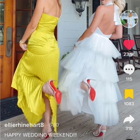 White tulle ruffle Rehearsal dinner or wedding dress - Picture 4 of 4